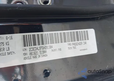 2016 Dodge Charger Srt Hellcat z USA, uszkodzony, nr VIN 2C3CDXL97GH291384